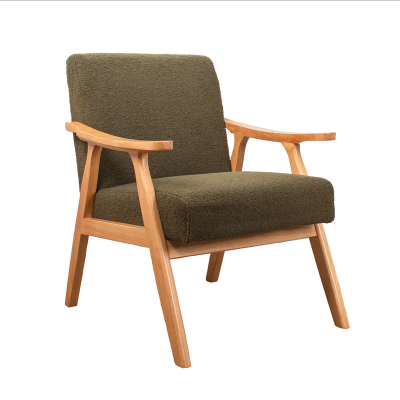 Green Boucle Flat Arm Chair